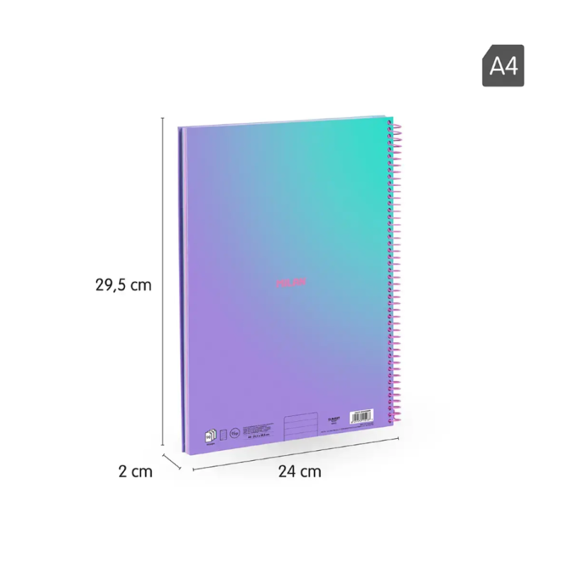 Cuaderno Milan A4 Sunset Violeta 90H Espiral