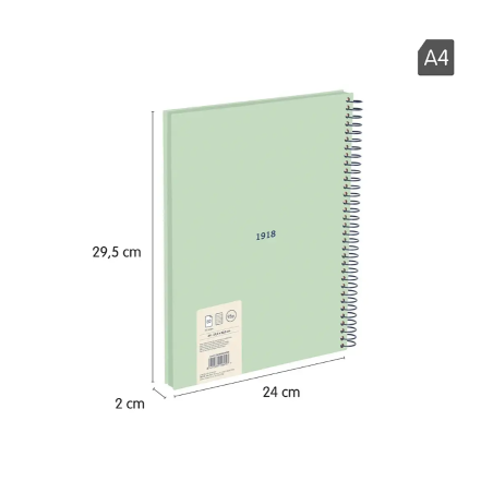 Cuaderno Milan A4 Verde 80H Espiral