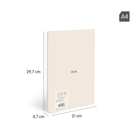 Libreta A4 Beige 48 Hojas Cuadrícula Milan