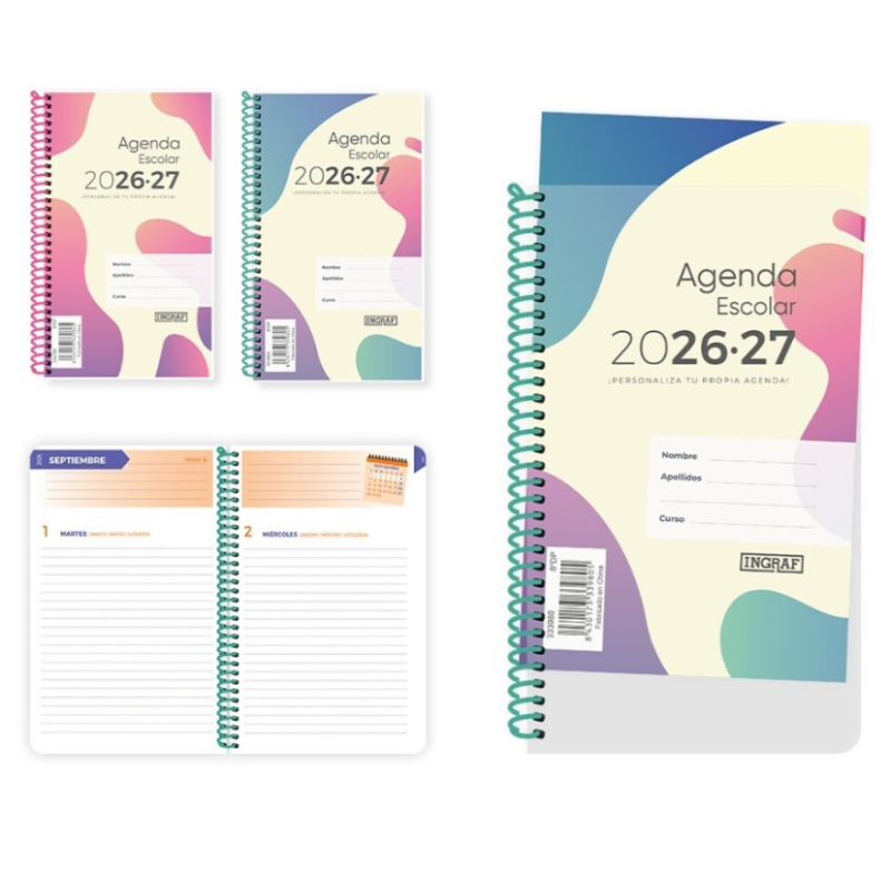 Agenda Escolar Personalizable 2026-2027 8º Día Página