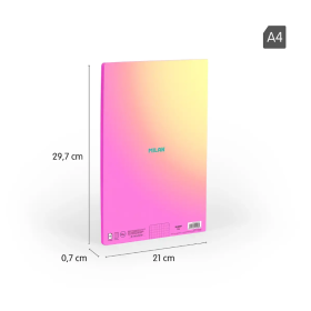 Libreta A4 Sunset Rosa 48 Hojas Cuadrícula Milan 2