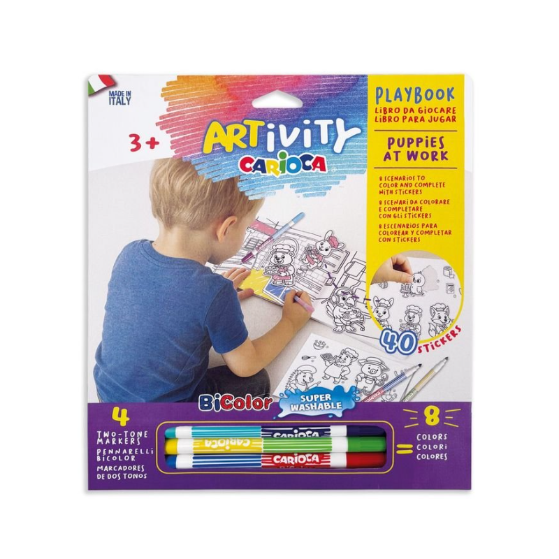 Carioca Artivity Rotuladores Bicolor y Libro para Colorear