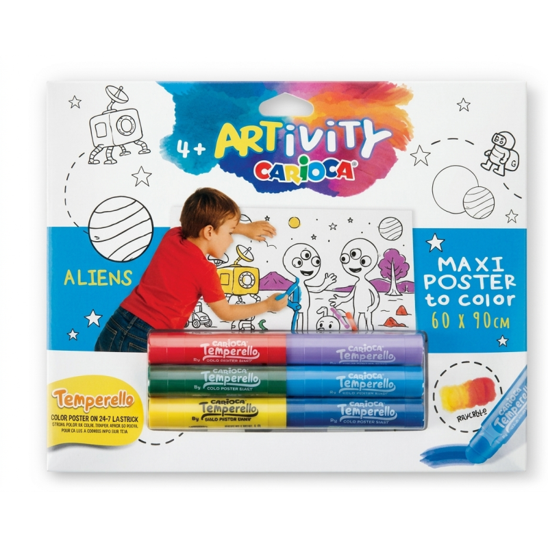 Carioca Artivity Póster Aliens con Témperas