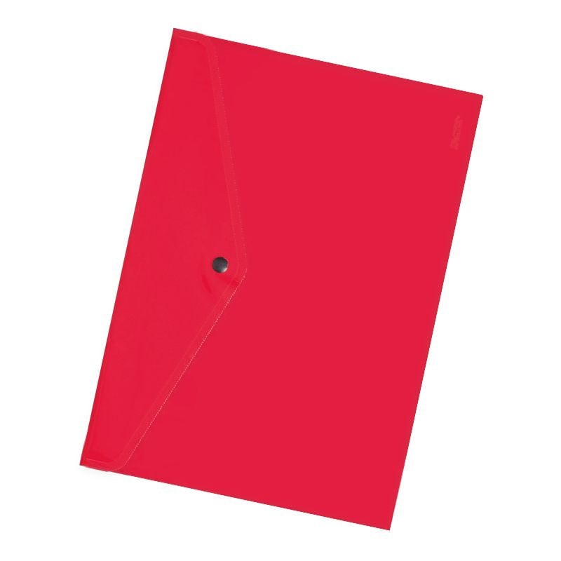 Carpeta Cierre Botón Sobre Rojo Fresa