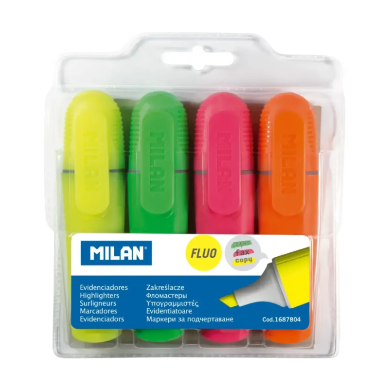 Bolsa 4 Subrayadores Fluo Milan