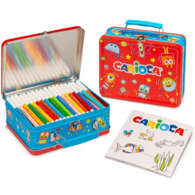Maletín Carioca con 80 Rotuladores y Álbum para Colorear