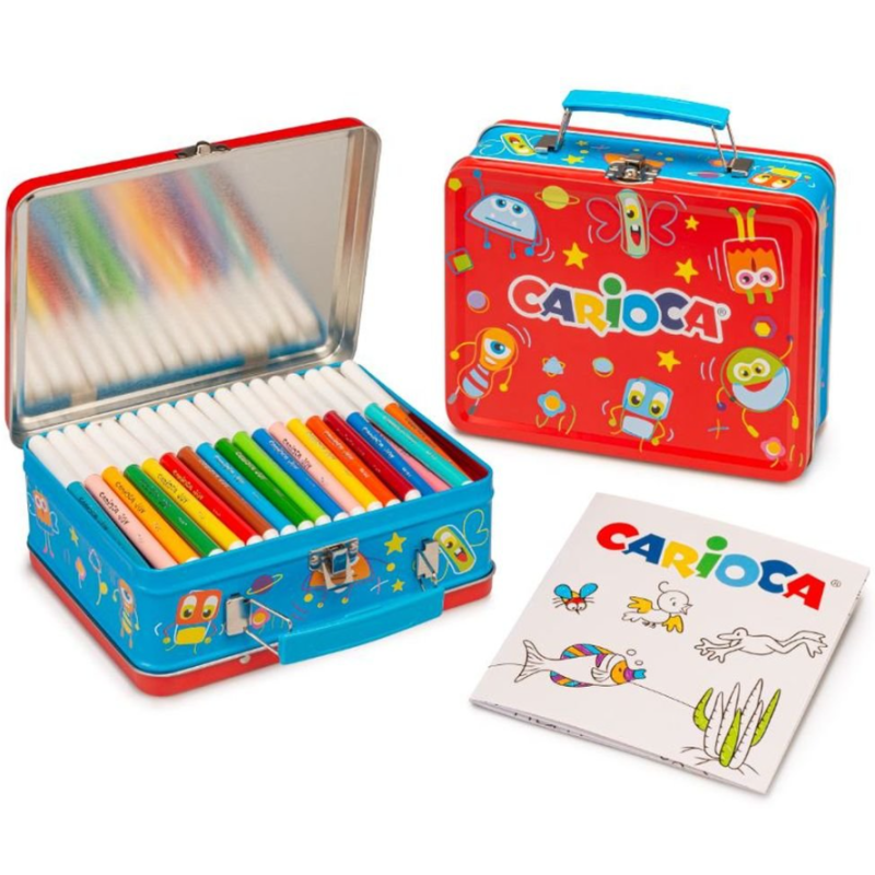 Maletín Carioca con 80 Rotuladores y Álbum para Colorear
