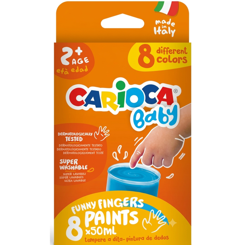 Pack 8 Témperas de Dedos Carioca Baby
