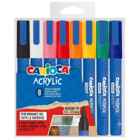 Pack de 8 Rotuladores Acrílicos Carioca Punta Media
