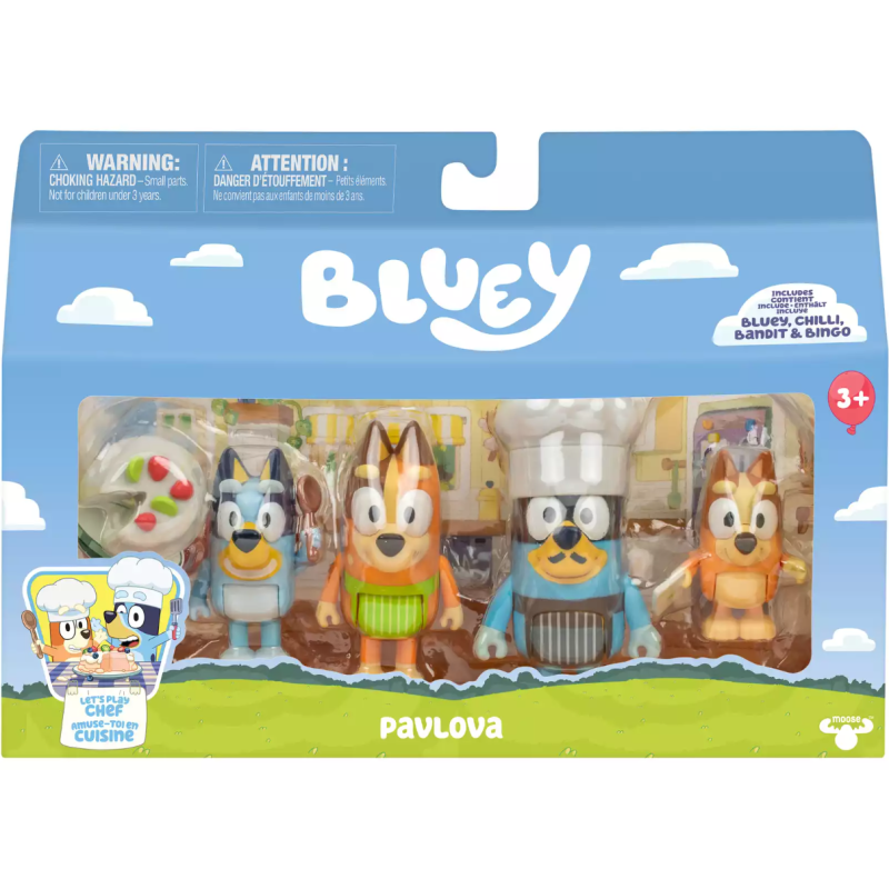 Bluey Set Jugar a Ser Chef con 4 Figuras.