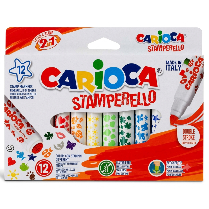 Carioca Stamparello Pack 12 Rotuladores con Sellos
