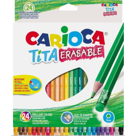 Carioca Tita Erasable Pack 24 Lápices de Colores con Goma