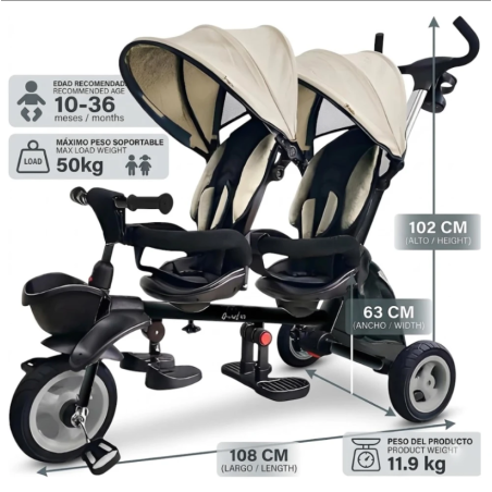 Triciclo Gemelar Qplay