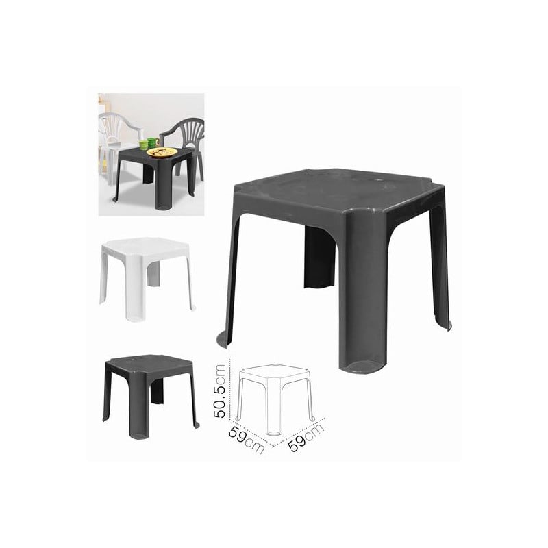 Mesa Infantil De Plástico Blanca/Negra Surtida