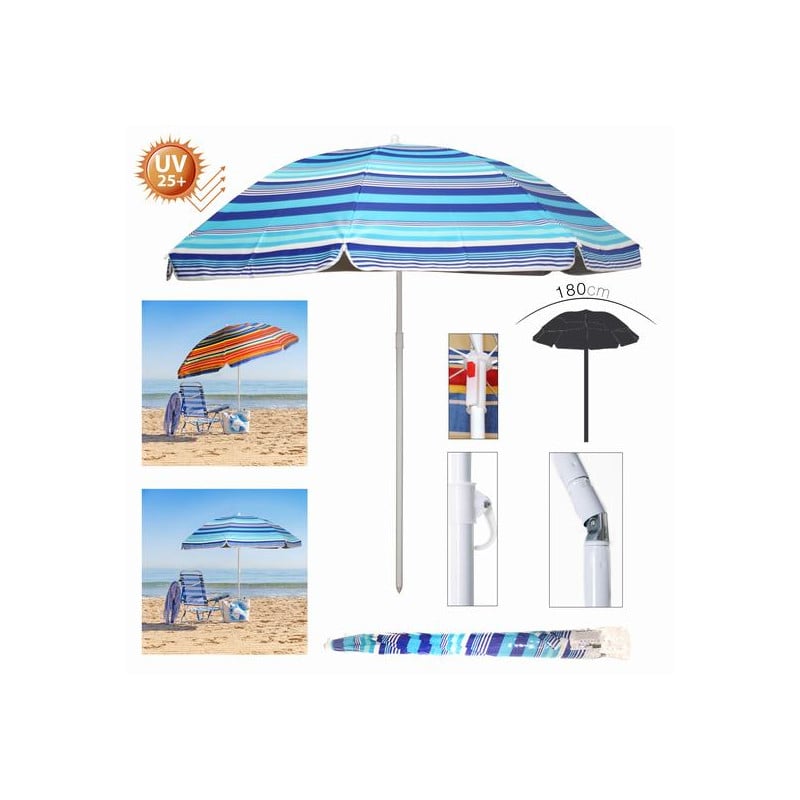 Sombrilla De Playa UV+25 180 cm Surtida