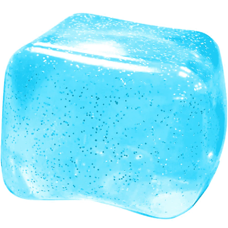 Squishy Cubo Hielo con Brillo Dorado Surtido