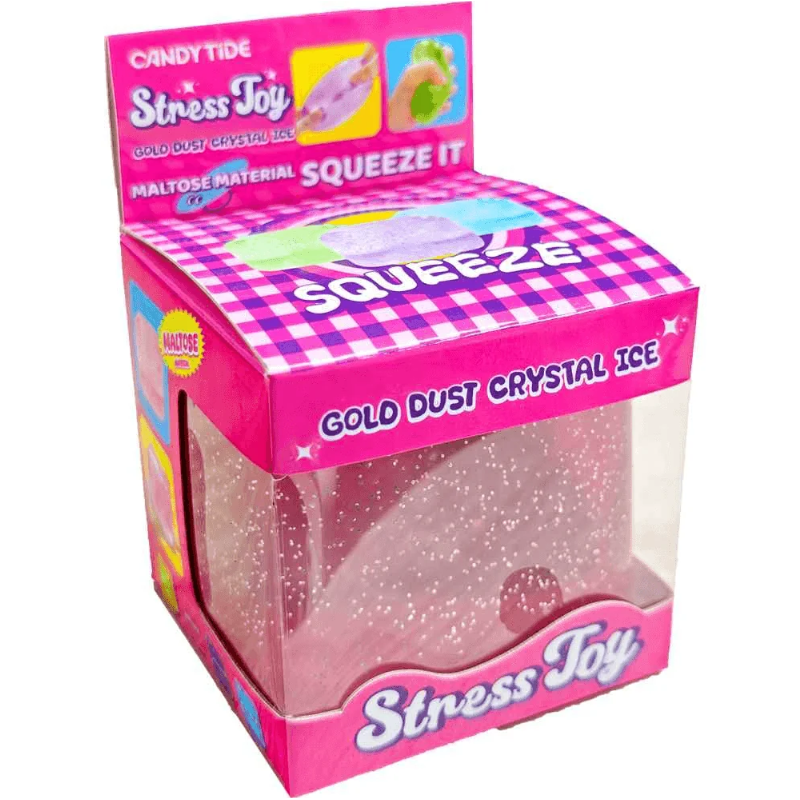 Squishy Cubo Hielo con Brillo Dorado Surtido