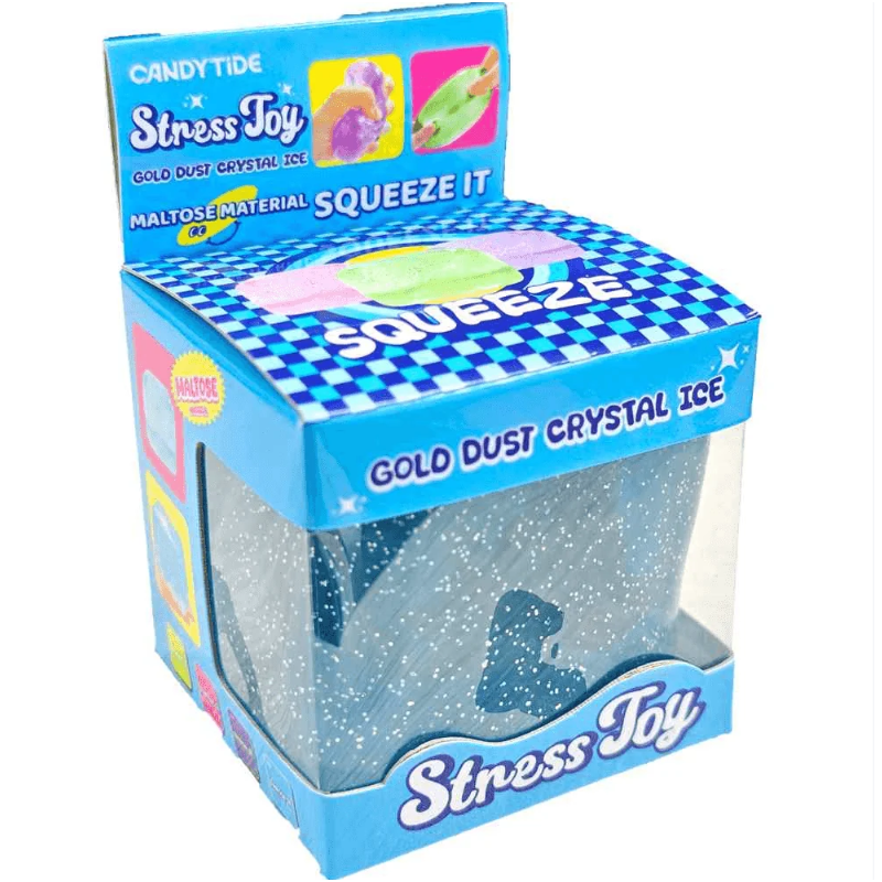 Squishy Cubo Hielo con Brillo Dorado Surtido