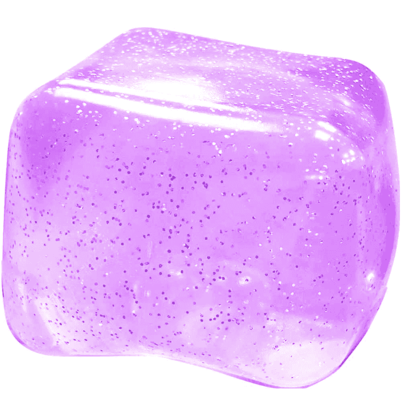 Squishy Cubo Hielo con Brillo Dorado Surtido