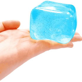 Squishy Cubo Hielo con Brillo Dorado Surtido
