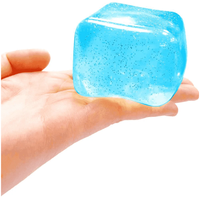 Squishy Cubo Hielo con Brillo Dorado Surtido