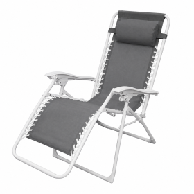Tumbona Gris Oscuro Con Almohada 112x65x84 cm