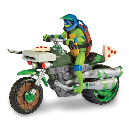 Tortugas Ninja Leonardo con Vehículo Ninja Kick Cycle