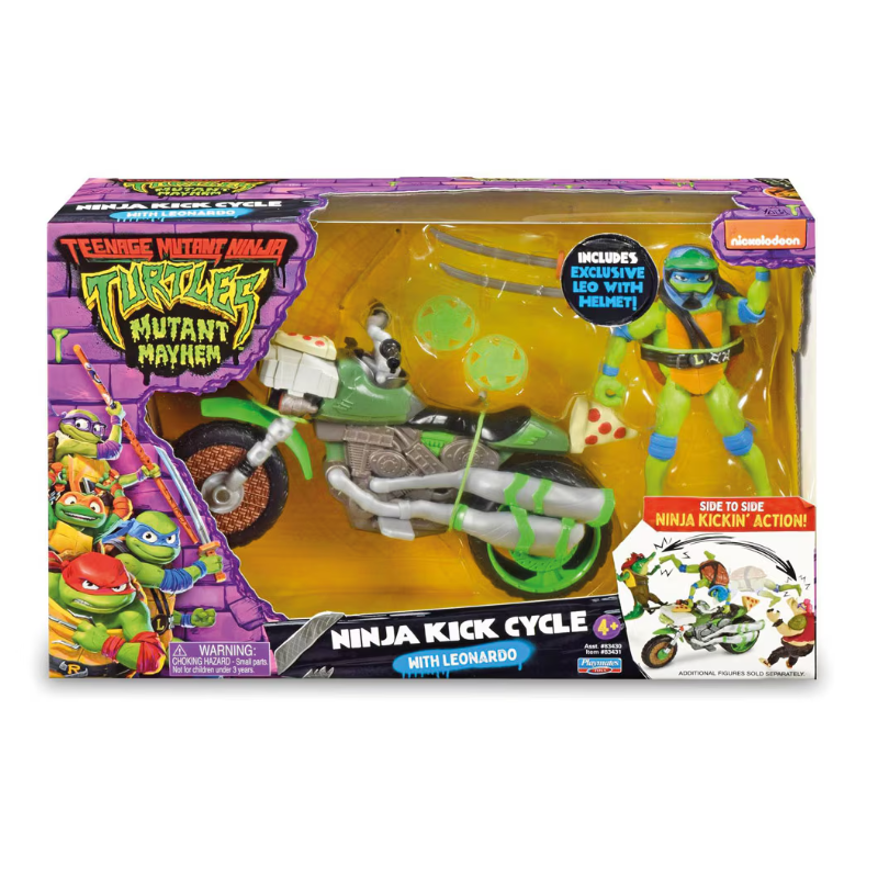 Tortugas Ninja Leonardo con Vehículo Ninja Kick Cycle