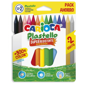 Carioca Plastello Pack 12+2 Plastidecores Super Resistentes