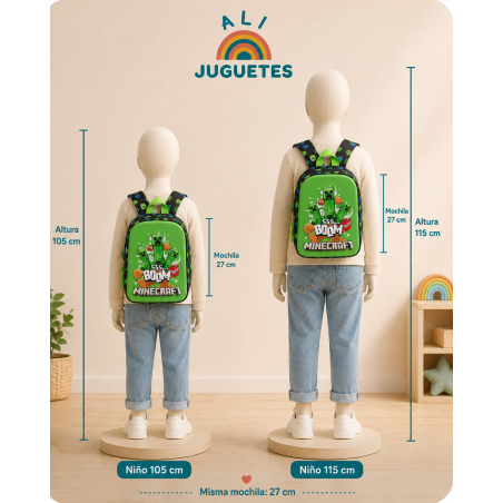 Mochila Guardería 3D Minecraft 27CM