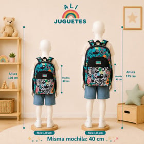 Mochila Adaptable 40CM Monsters Negro 2