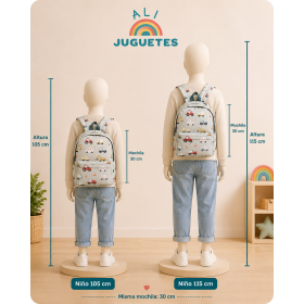 Mochila Infantil Vehículos 30 Cm De Little Lovely Company 2