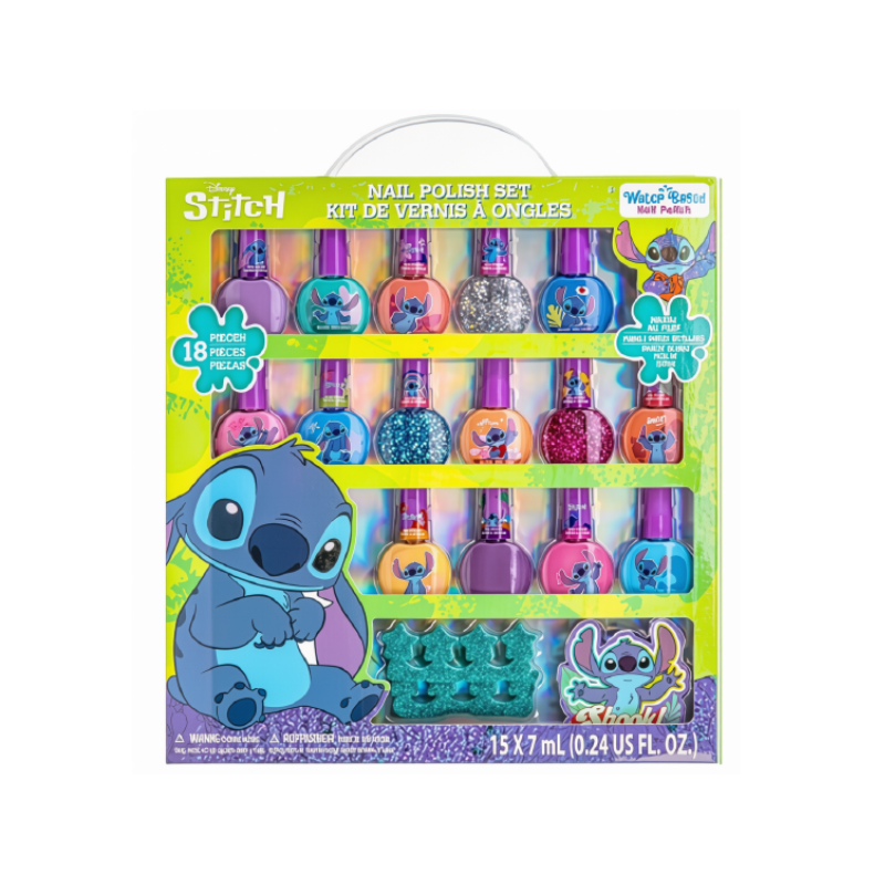 Set Pintauñas Stitch con 15 Esmaltes y Accesorios