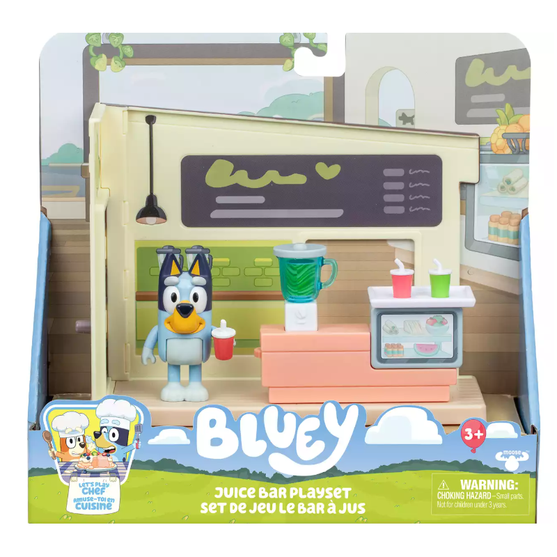 Playset Bluey Puesto de Zumo con Figura y Accesorios