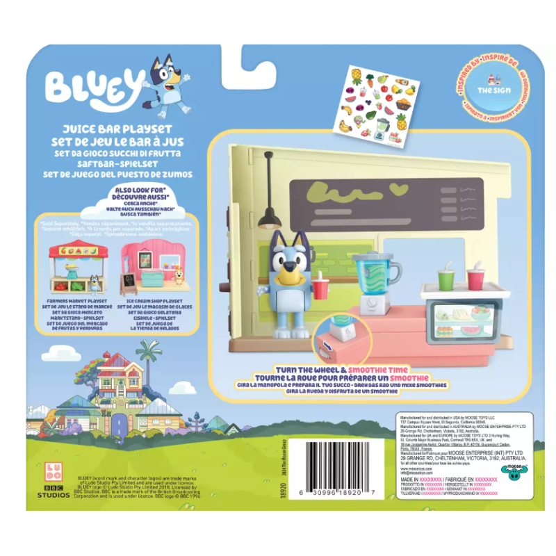 Playset Bluey Puesto de Zumo con Figura y...