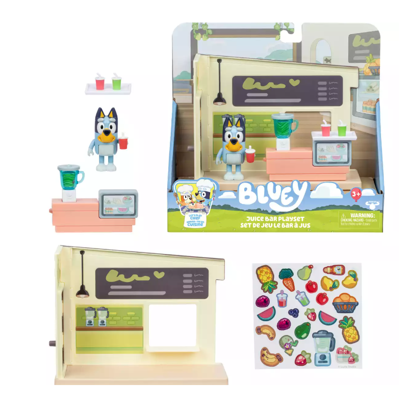 Playset Bluey Puesto de Zumo con Figura y...