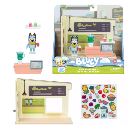 Playset Bluey Puesto de Zumo con Figura y Accesorios