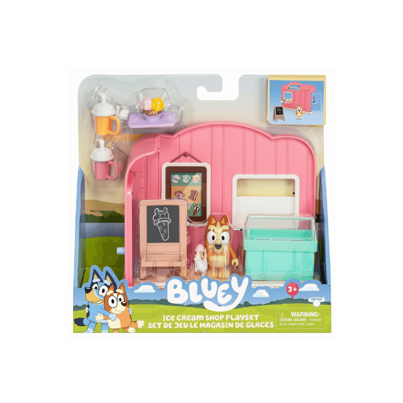 Mini Playset Bluey Heladería con Figura y Accesorios