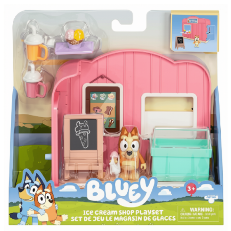 Mini Playset Bluey Heladería con Figura y Accesorios