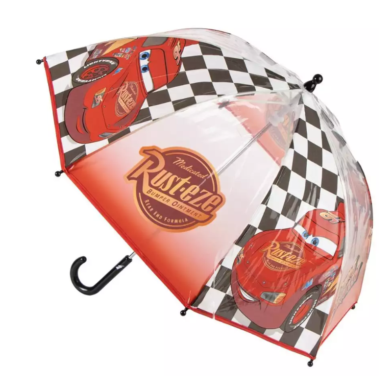 Paraguas Infantil Transparente Cars Racing Manual
