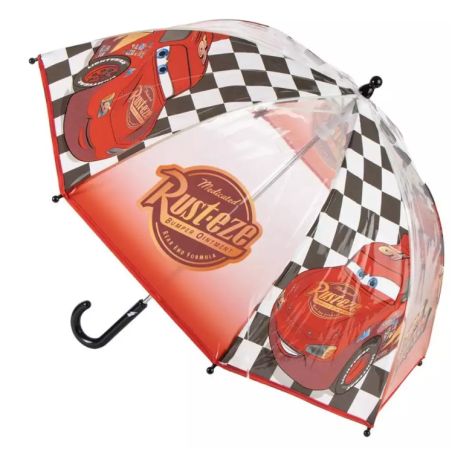 Paraguas Infantil Transparente Cars Racing Manual