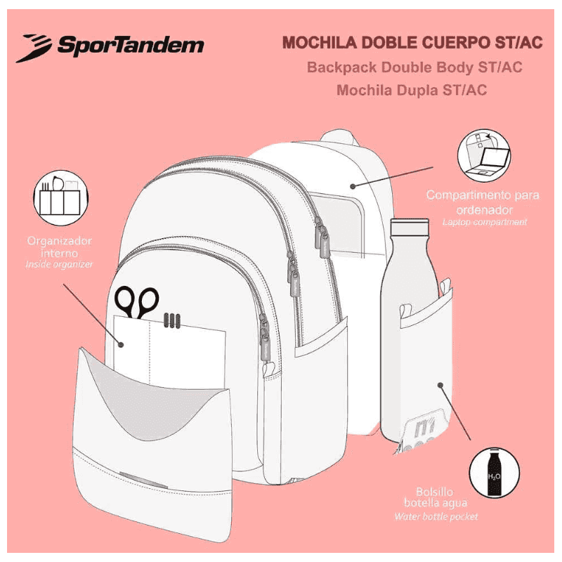 Mochila Escolar Sportandem Geo 44 Cm