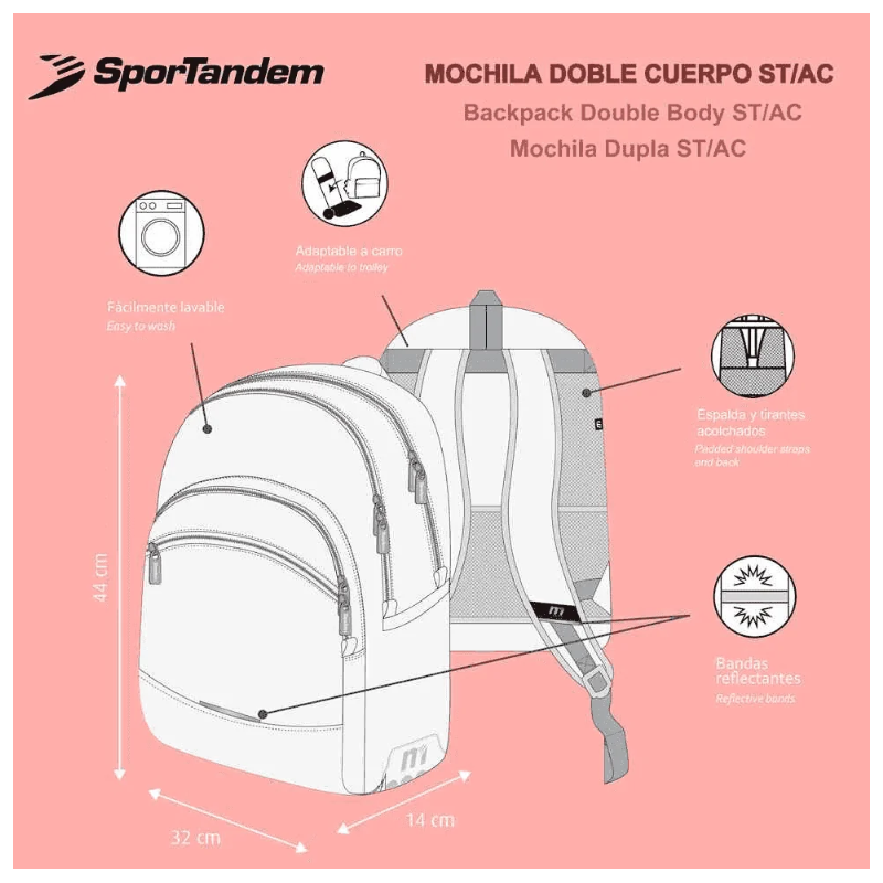 Mochila Escolar Sportandem Geo 44 Cm