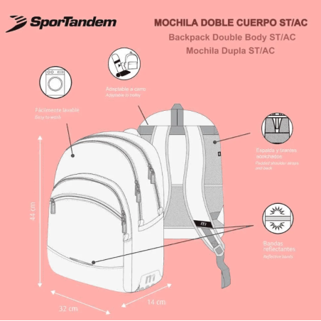 Mochila Escolar Sportandem Geo 44 Cm