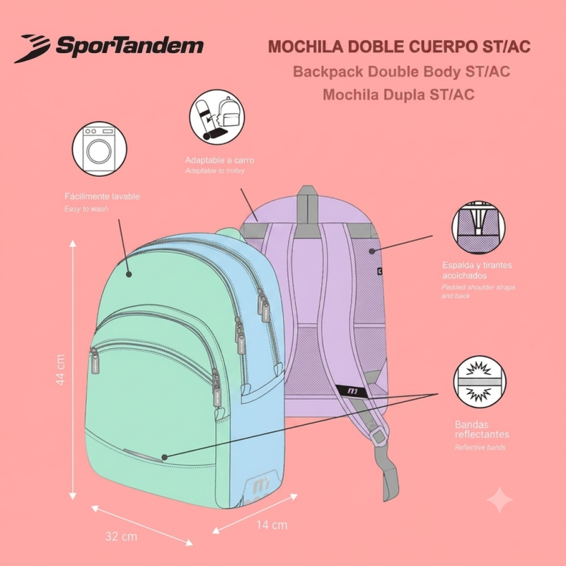 Mochila Escolar Sportandem Get Inspired 44 Cm