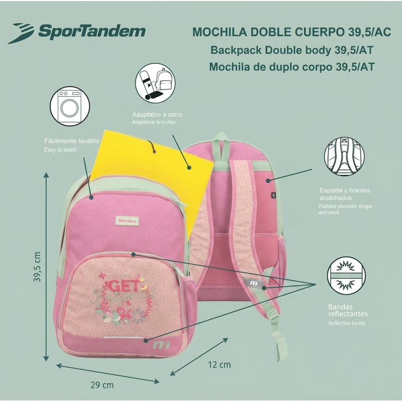 Mochila Escolar Sportandem Get Inspired 40 Cm