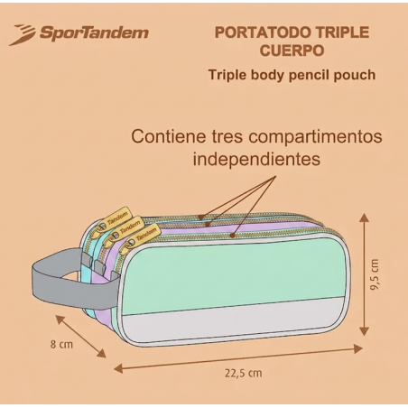 Estuche Triple Sportandem Get Inspired