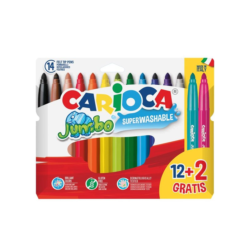 Pack 12+2 Rotuladores Carioca Joy Jumbo