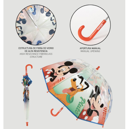 Paraguas Manual Poe Mickey Mouse Y Pluto