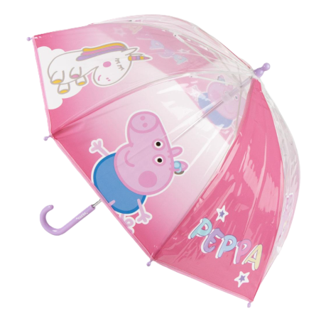 Paraguas Manual Poe Peppa Pig Y George De Artesanía Cerdá